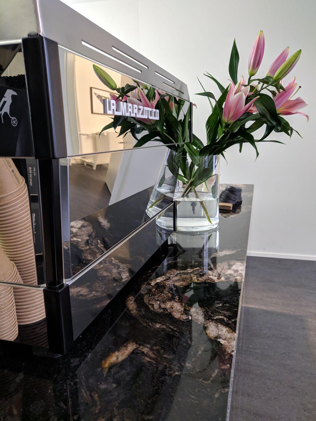Coffee and flowers